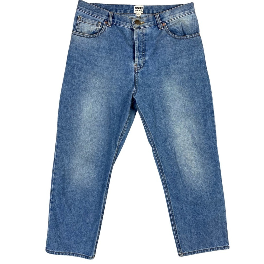 ASOS Florence Straight Leg Medium Wash Ankle Length Button Fly Jeans Size 28